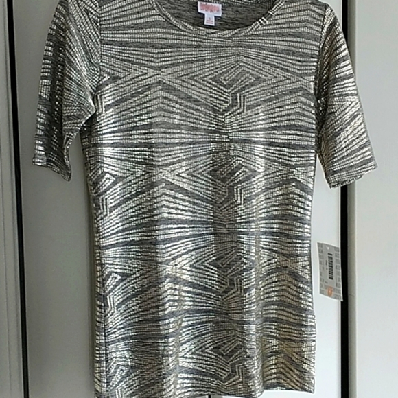 LuLaRoe Tops - LuLa Roe Gigi Metallic Print Top S